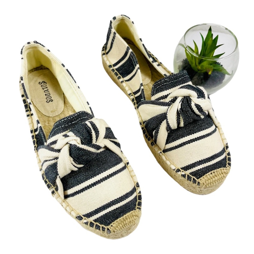 Soludos Platform Espadrilles Striped Knotted Smok… - image 3